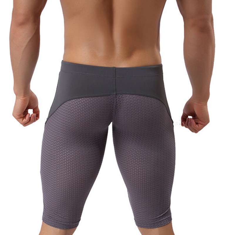 BRAVE PERSON Mesh Breathable Quick Drying Surf Swimming Trunks Men Gym Fitness Tight Sports Shorts