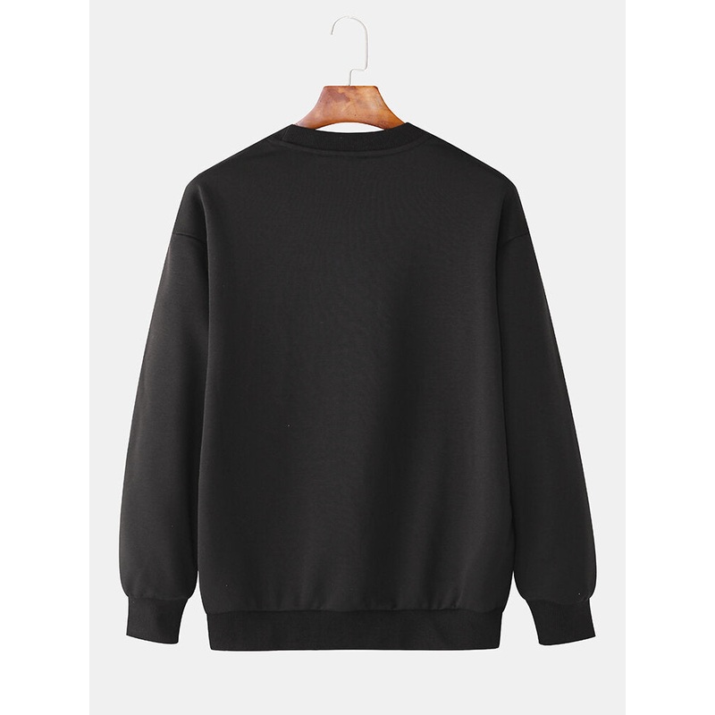 Cotton Cute Avocado Cartoon Print Long Sleeve Pullover Casual Sweatshirts