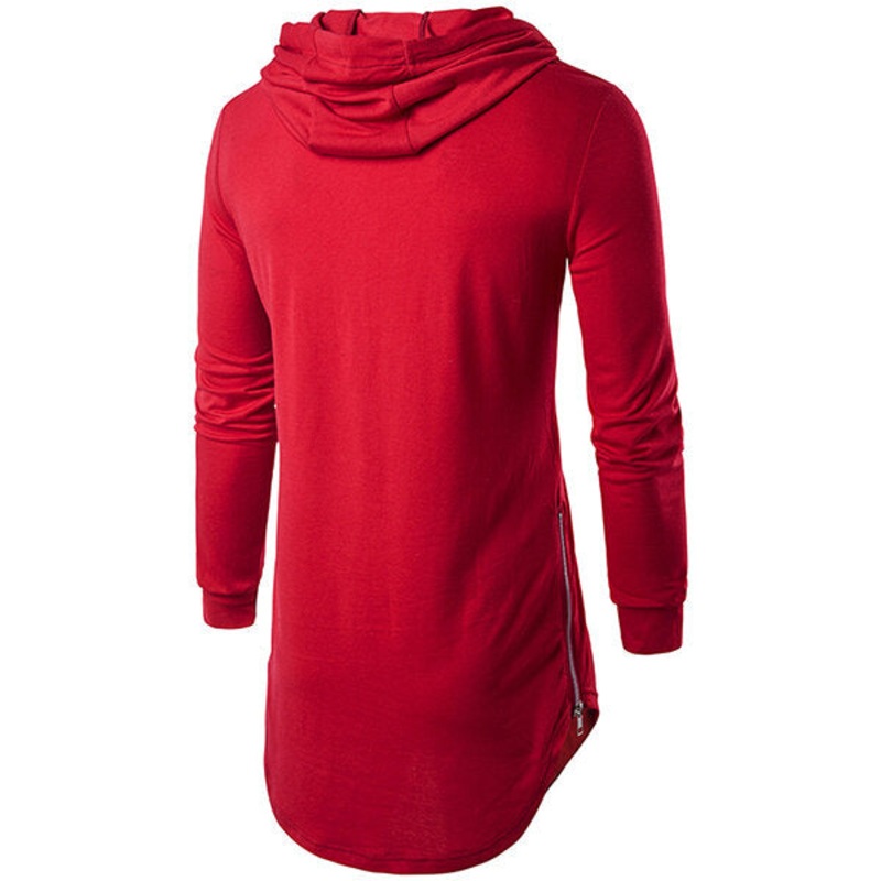 Fashion Personality High Street Hooded T-shirt Men’s Casual Pure Color Long Sleeve Hoodies T-shirt
