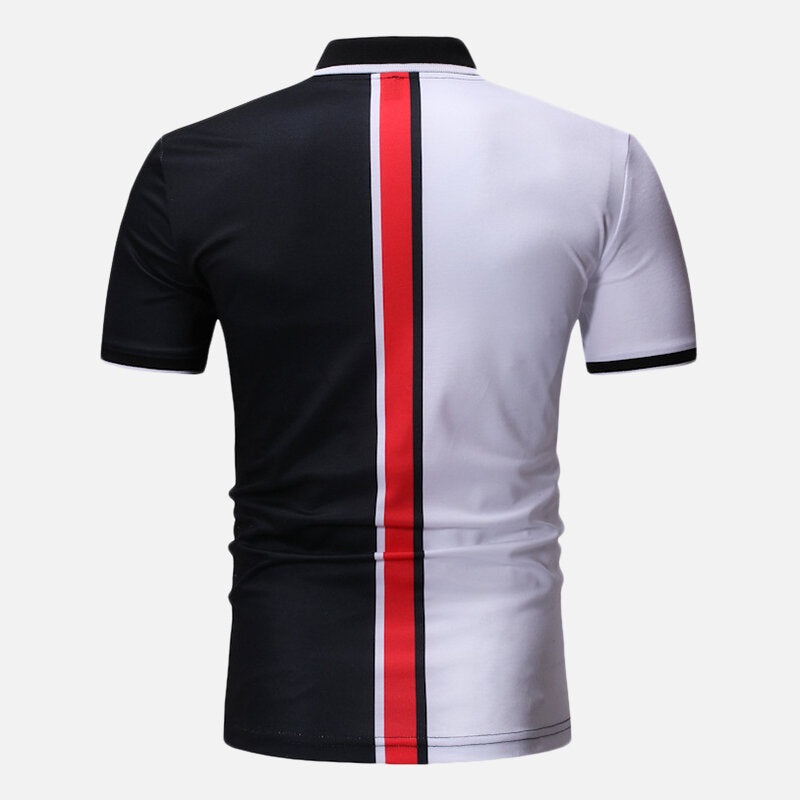 Men Muscle Fit Color Block Golf Shirt