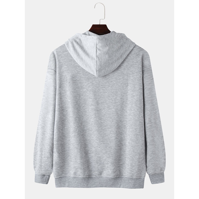 Mens Funny Figure Letter Graphic Print Casual Relaxed Fit Pullover Hoodie