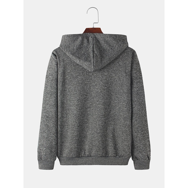 Mens Rose Print Simple Kangaroo Pocket Long Sleeve Hoodies