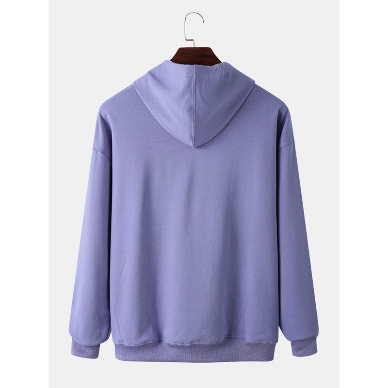 Men Letter Monochrome Skeleton Gesture Print Pullover Casual Hoodies