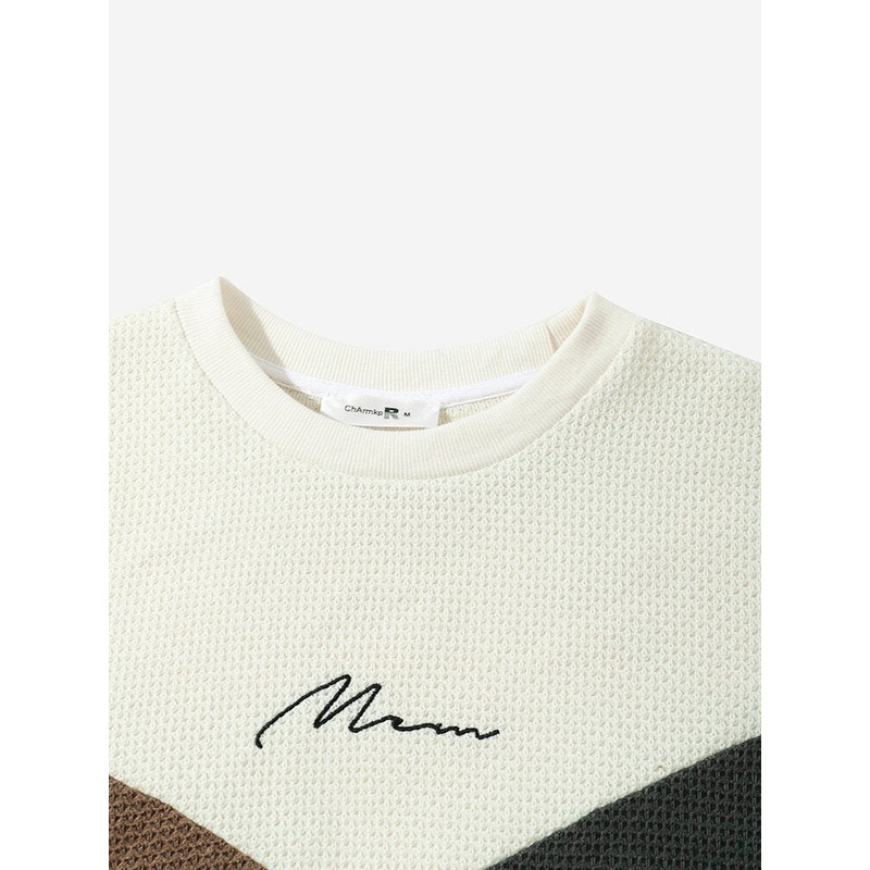 Mens Patchwork Multi Color Knitted Full Sleeve Sweatshirt