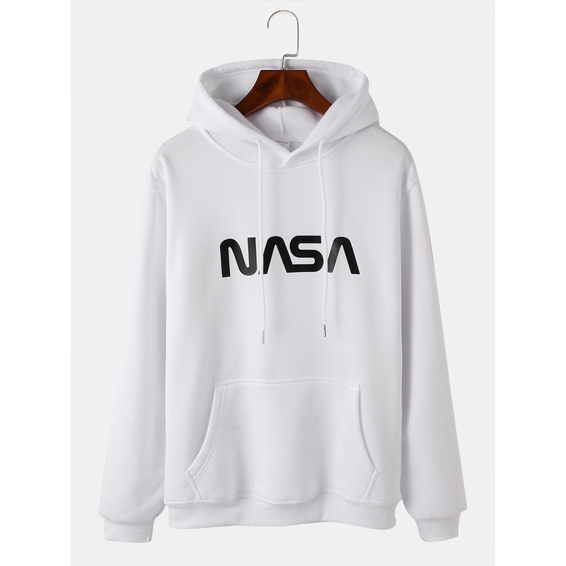 Mens Print Simple Long Sleeve Hoodies With Pocket
