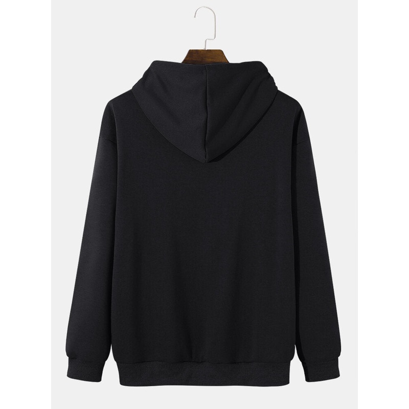 Mens Rose & Sword Printed Long Sleeve Hooded Sweatshirts