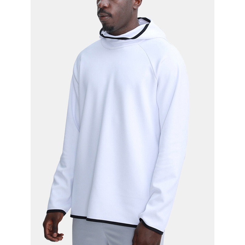 Mens Solid Color Raglan Sleeve Fitness Sport Overhead Hoodies