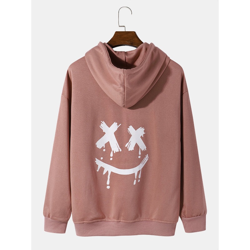 Mens Trendy Cartoon Hip-Hop Pattern in Back Loose Casual Hoodies