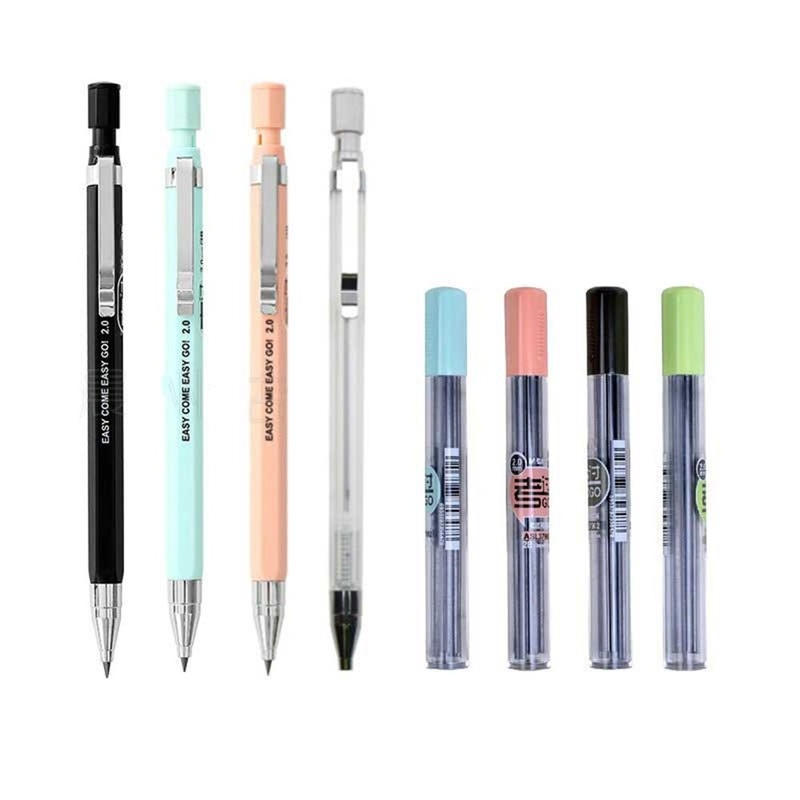 2.0mm Mechanical Pencil 2B Thick Refill for Writing Kids Girls Gift School Supplies Stationery