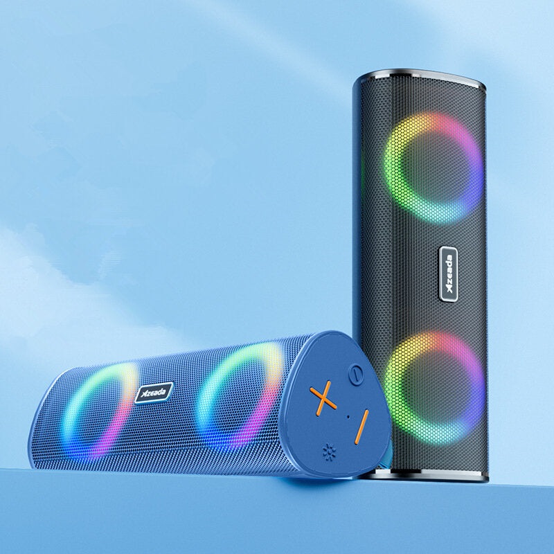 Azeada AZ-S03 bluetooth Speaker Portable Speaker Built-in Dual Drivers Stereo RGB Light TWS Hands-free Call Support TF AUX U Disk FM Mode Outdoors Wireless Speaker