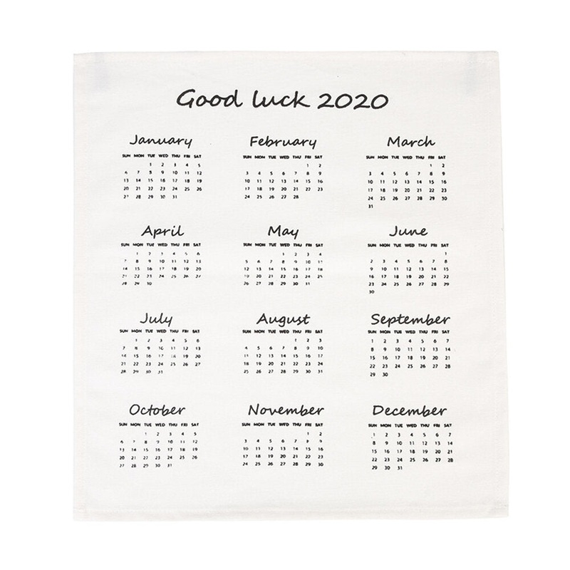Calendar Good Luck 2020 Fabric Calendar Modern Minimalist Tapestry Home Planner Wall Calendar for 2020 January to December