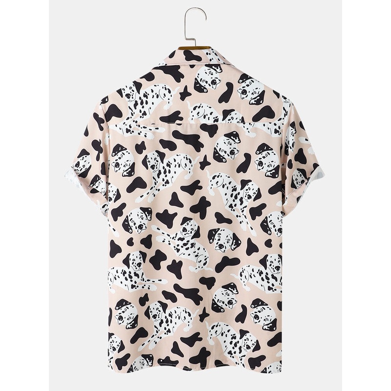 Mens Dog Cartoon Casual Shirts