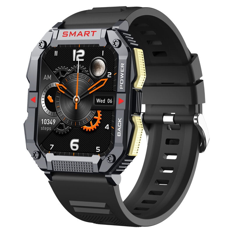 YK01 1.83inch HD Screen bluetooth Call Heart Rate Blood Pressure SpO2 Monitor Sleep Monitoring Multi-sport Modes Music Playback IP67 Waterproof Smart Watch