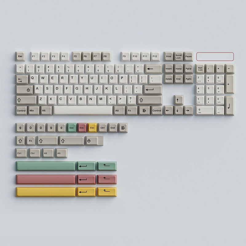 133 Keys Retro 9009 PBT Keycap Set XDA Profile Sublimation Keycaps for Mechanical Keyboards