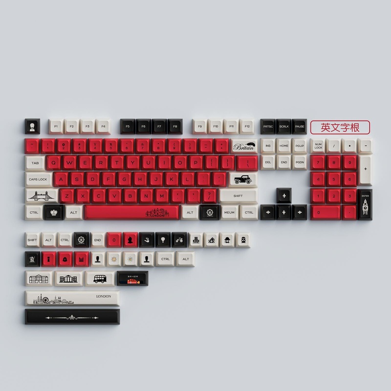134 Keys UK Household Division PBT Keycap Set MDA Profile Sublimation Keycaps for Mechanical Keyboards