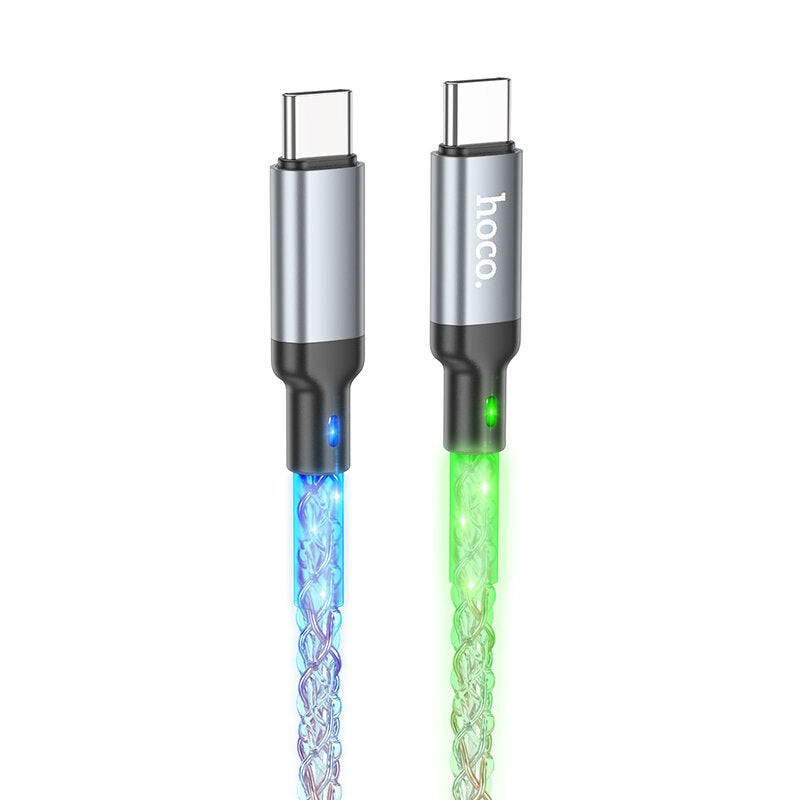 HOCO U112 60W Type-C Luminous Charging Data Cable for Samsung XIAOMI HUAWEI Smartphone Tablet
