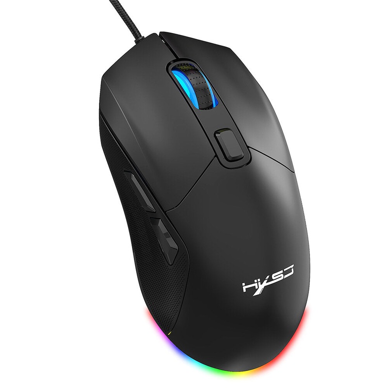 HXSJ X300 Wired Gaming Mouse 1200-7200DPI Adjustable Ergonomics Mice RGB Backlit 6-key Macro Programming with Swappable Back Cover Gamer Mouse for PC Laptop