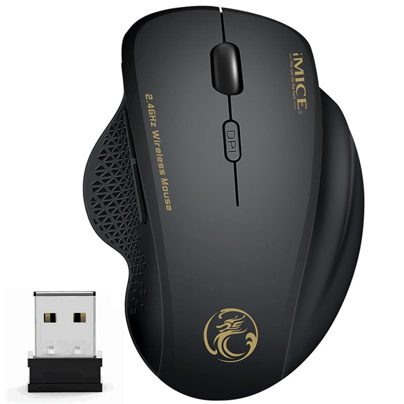 IMICE 2.4Ghz Wireless Mouse Ergonomic Computer Mouse PC Optical Mause with USB Receiver 6 buttons Wireless Mice 1600 DPI For Laptop
