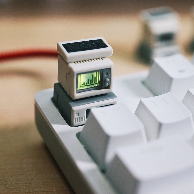 K-02 Mini TV Keycap Retro Personality Translucent Keycap Suitable for ESC Customized DIY Keycaps Mechanical Keyboard