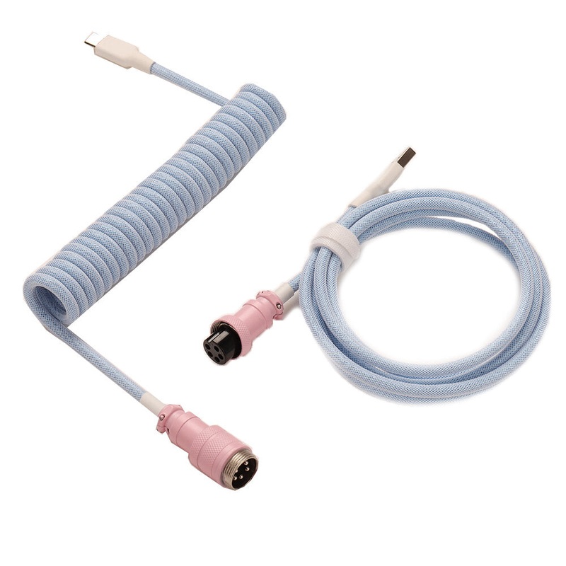 LANO Mechanical Keyabord Type-C Data Cable Detachable Aviation Coil Keyboard USB-C Coiled Cable