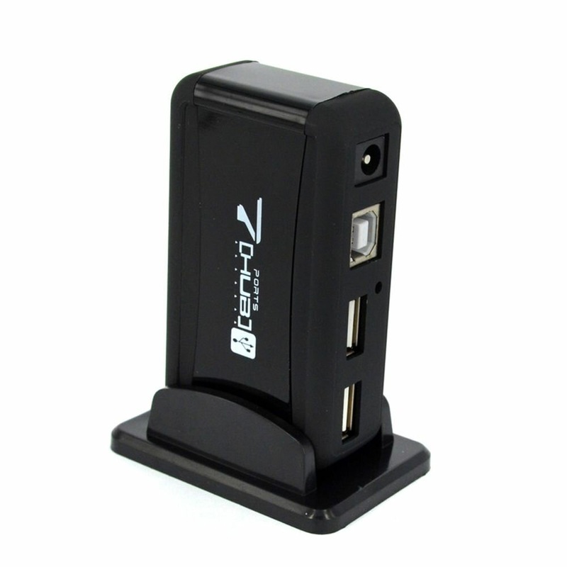Portable High Speed 7 Port Hub Usb Cable Adapter USB Charger with AC Power Computer Peripherals USB 2.0 HUB