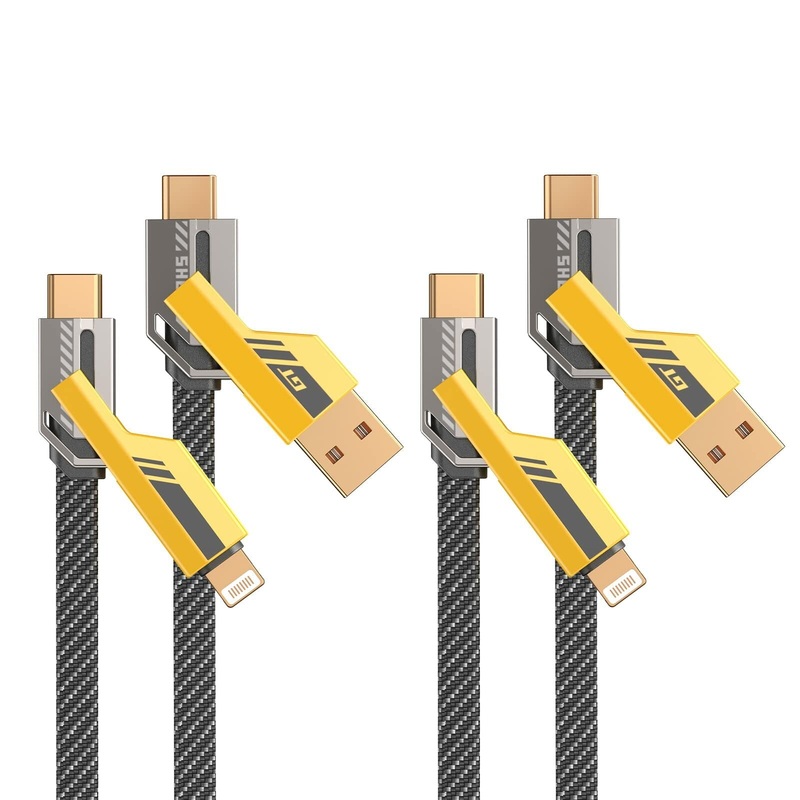 SHEZI 4 in 1 Data Cable 60w Fast Charge PD Double Head Type-c Multifunctional Portable Notebook Computer USB Combo Cable for iPhone HUAWEI Phone Notebook