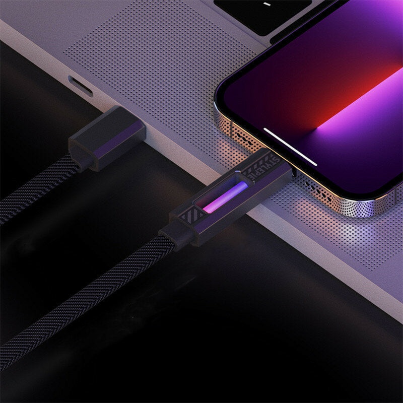 SHEZI RGB 60W USB Type C Charging Data Cable Nylon Braided Wire Charging Cable for iPhone for iPad XIAOMI Huawei Laptop