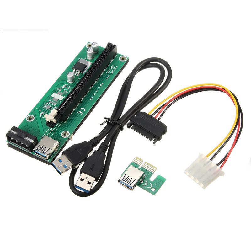 USB 3.0 PCI-E Express 1x to16x Extension Cable Extender Riser Card Adapter SATA Cable