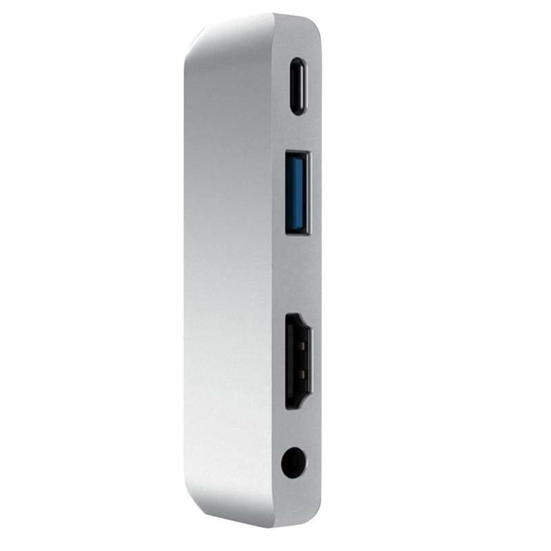 USB Type-C Hub Adapter with USB-C PD Charging USB 3.0 & 3.5mm Headphone Jack HDMI Compatible For iPad Pro Tablet