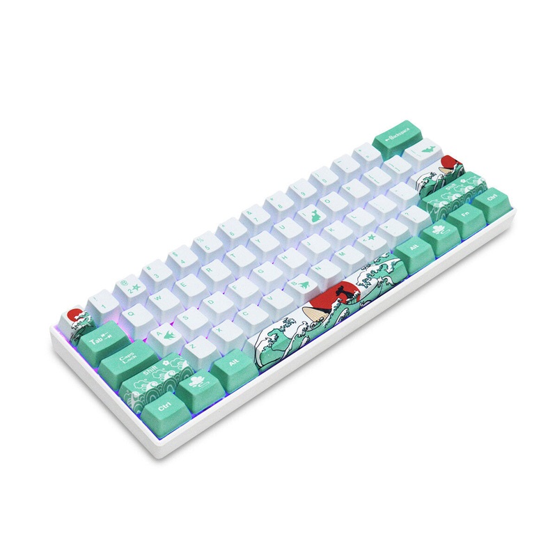 123 Keys Coral Sea Keycaps Set Dye Sublimation PBT OEM Keycap For Ikbc Cherry MX Annie for 61/64/84/87/104/108 Mechanical Keyboard