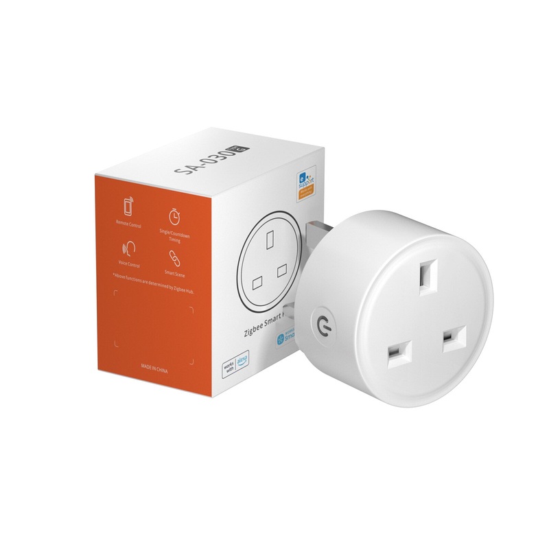 13A Smart Zigbe3.0 Socket UK Plug Wireless APP Remote Control Energy Monitoring Timer Voice Control with Alexa Google