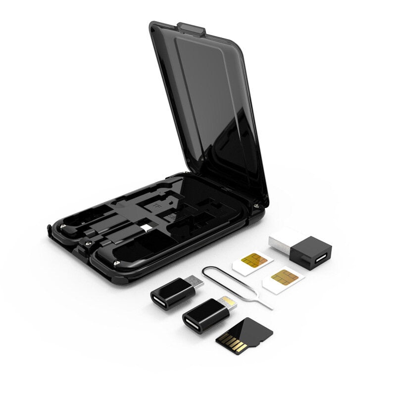 15W Wireless Charging Multi-Function Data Cable Storage Card Bag Adapter Folding Mobile Phone Holder