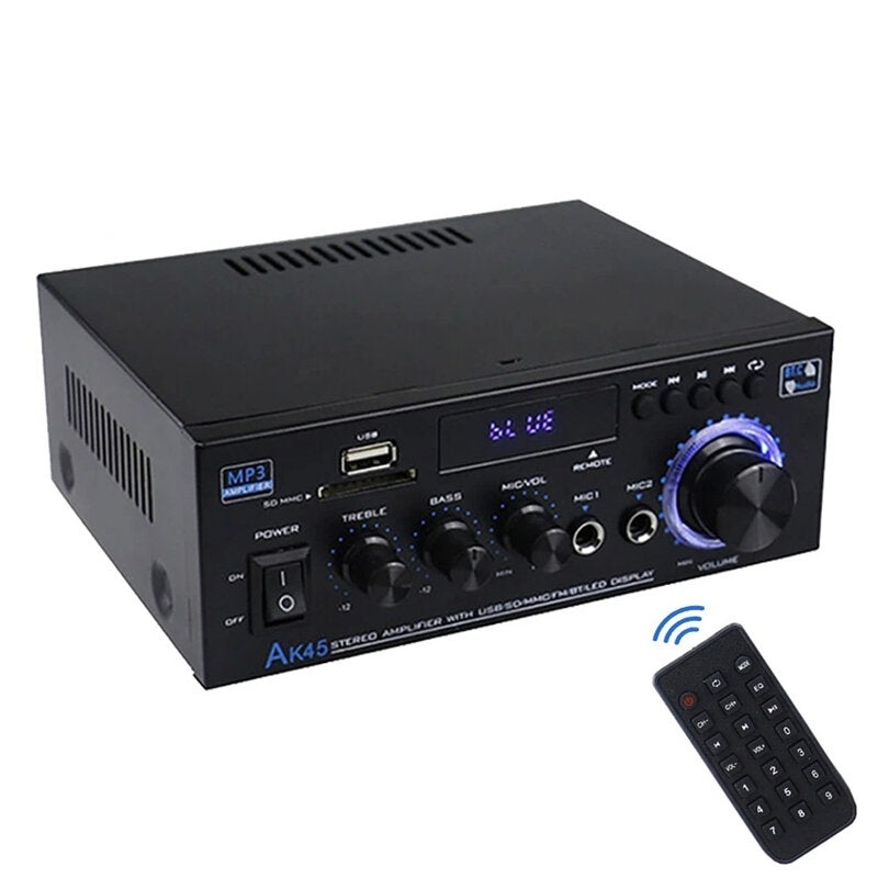AK45 Power Amplifier bluetooth HiFi Digital Amplifier Max Power 90Wx2 Channel 2.0 Surround Sound AMP Speaker for Home Car