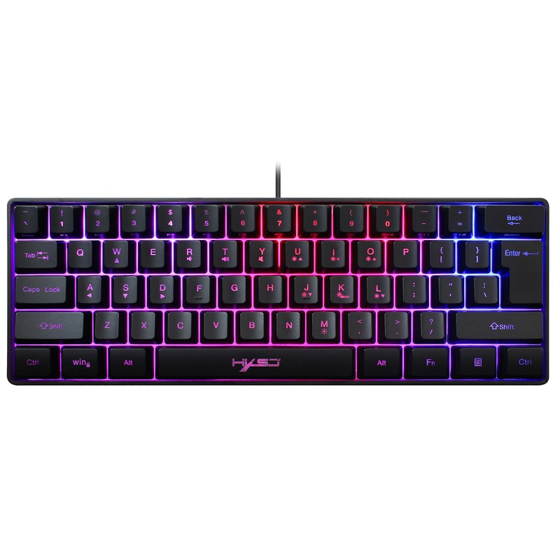 HXSJ V700 61 Keys Gaming RGB Keyboard USB Backlight With Multiple Shortcut Key Combinations for Gamers