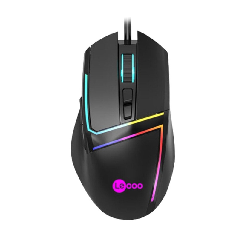 Lecoo MS106 Wired Gaming Game Glowing Mouse Internet Cafe Multifunction Computer Mouse Cool Four-color Light Effect
