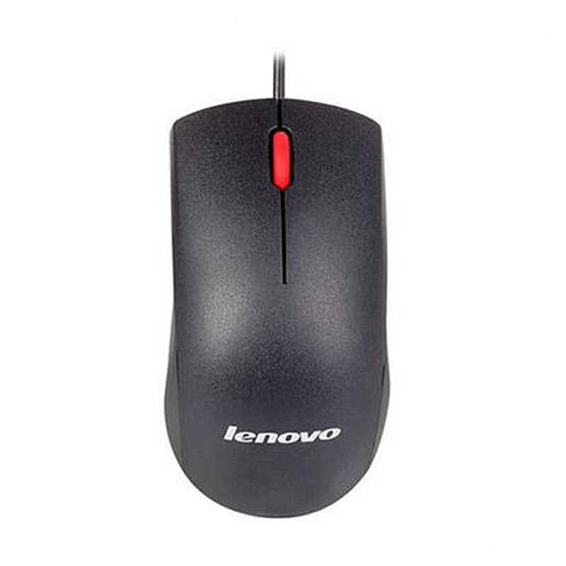 LENOVO M120Pro Wired Mouse 1000DPI Ergonomic Mice with 3 Keys Classic Red Dot Strong Cable Sweat Resistence Mouse for Home Office Gamer