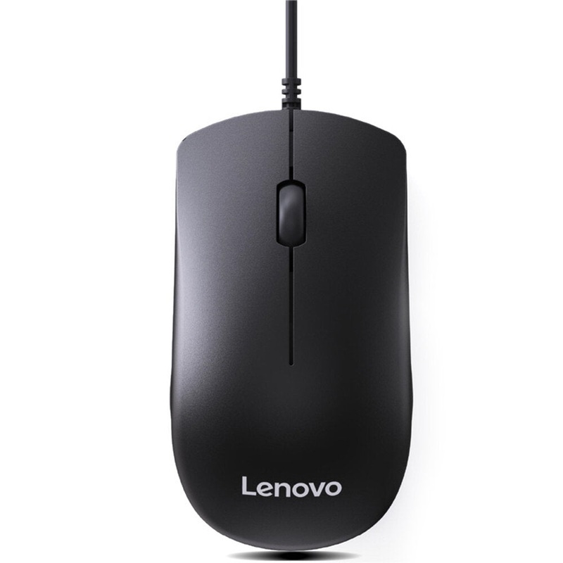 LENOVO MK11 Wired Mouse 1200DPI Ergonomic Mice with 3 Keys Optical Tracking Mouse for Home Office