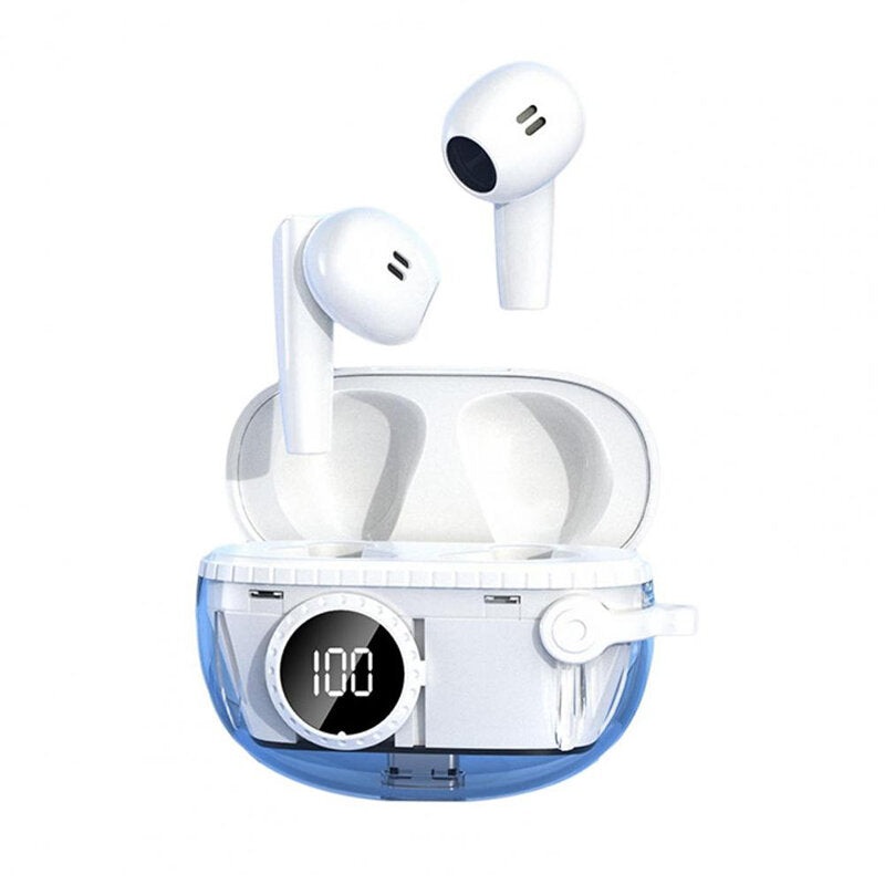 M25 TWS bluetooth 5.3 Earphone HiFi Stereo Bass ENC Noise Cancelling LED Digital Display Touch Control Low Gaming Latency Semi-in-ear Sports Headphone with Mic