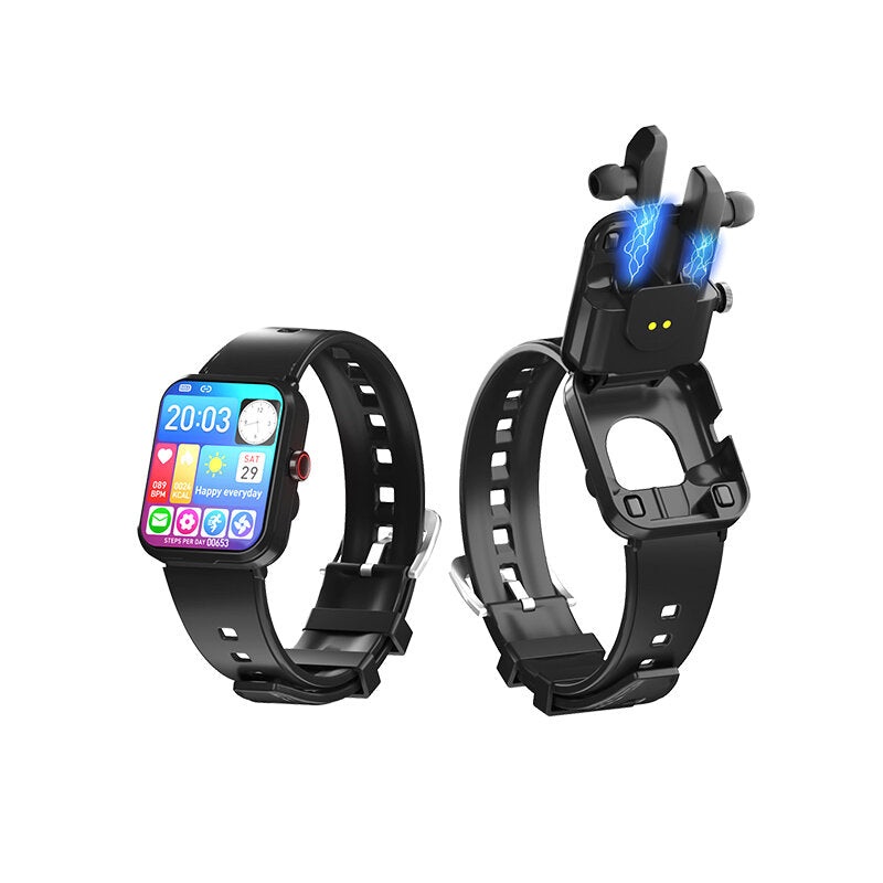 S6 Built-in TWS HIFI Earphone 1.91 inch HD Screen bluetooth Call Heart Rate Blood Pressure SpO2 Monitor Multi-sport Modes Smart Watch