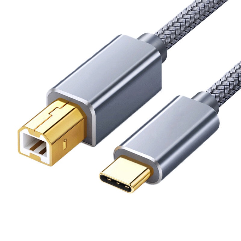 USB C to USB B 2.0 Printer Cable Braided Printer Scanner Cord for Canon Epson HP Printer Cord Scanner USB Printer Cable