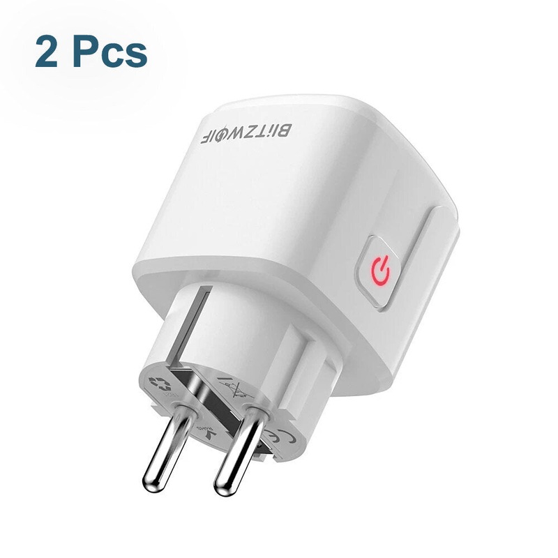 [2 Pcs] BlitzWolf BW-SHP15 Zigbee 3.0 16A 3680W Smart Plug Wireless Power Socket Outlet EU Plug APP Remote Control / Voice Control / Multiple Timer Modes Compatible With Amazon Alexa / Google Assistant