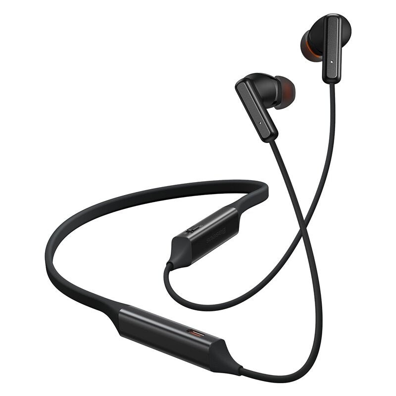 Baseus U2 Wireless bluetooth 5.2 Earphone 10mm Titanized Moving Coil AAC SBC Decoding DSP Noise Cancelling IPX4 Waterproof Touch Control Low Gaming Latency In-ear Neckband Headphone