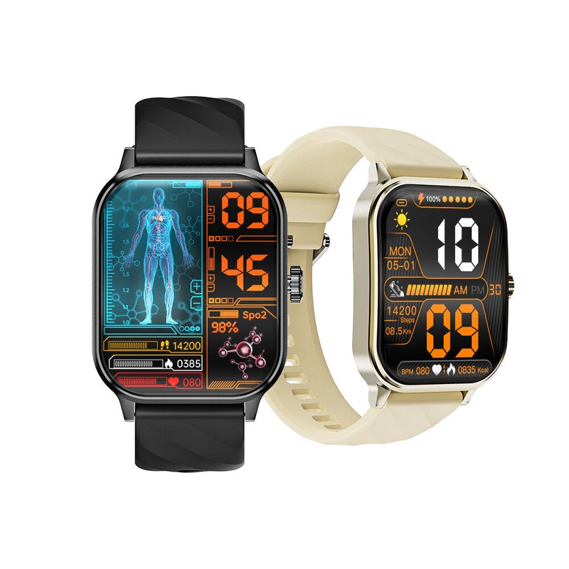 BlitzWolf BW-HL5 Ultra-large 2.1 inch 3D HD Blood Glucose Monitoring Body Temperature Heart Rate Blood Pressure SpO2 Multiple Health bluetooth Call BT5.3 Smart Watch