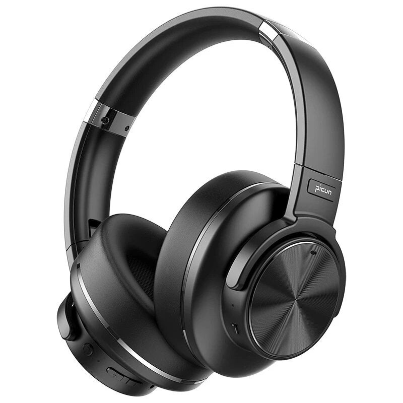 Picun ANC-02 Pro bluetooth Headset Wireless Headphone Dual ANC Deep Active Noise Cancelling 40mm Driver HI-RES Audio ENC HD Calls Portable Headphones with Mic