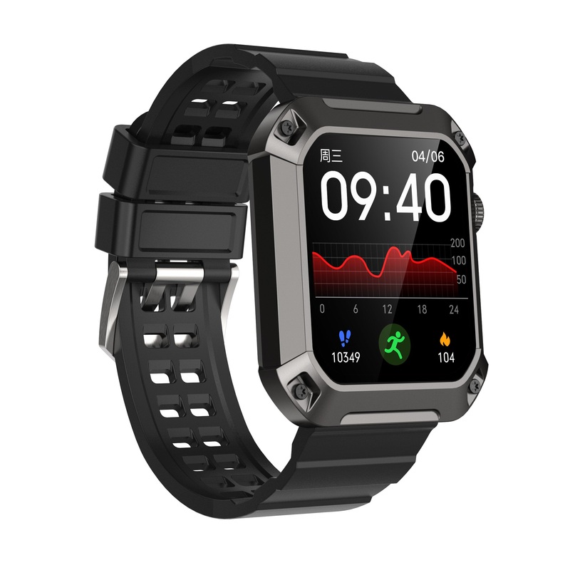 Rogbid S2 5ATM IP69K Waterproof 1.83 inch HD Screen bluetooth Call Heart Rate Blood Pressure SpO2 Monitor Fitness Tracker Outdoor Rugged Smart Watch