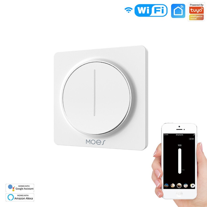 Tuya WiFi Smart Touch Light Dimmer Switch APP Remote Control Schedule Setting Hands-free Voice Control Work with Alexa Google