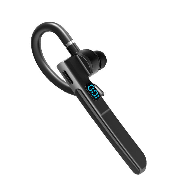 Wireless bluetooth 5.3 Earphone HiFi Stereo Deep Bass HD Audio Voice-activated Listening IPX7 Waterproof LED Digital Display Single-ear Hanging Headset Sports Headphone with Mic