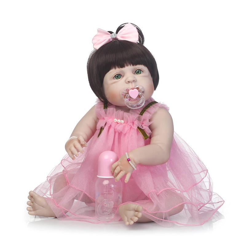 NPK 23inch Soft Cloth Body Silicone Reborn Baby Lifelike Baby Dolls  Bebe Alive Doll Christmas Gifts