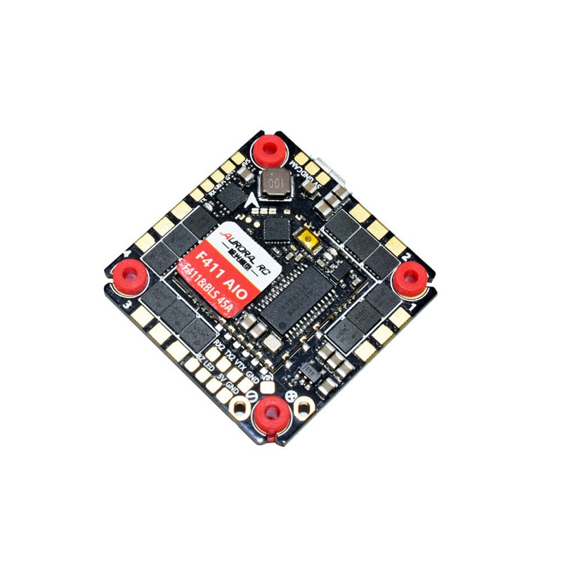 25.5×25.5mm AuroraRC F411 F4 Flight Controller MPU6500 AIO 45A BLheli_S 2-6S 4in1 Brushless ESC for RC Drone FPV Racing
