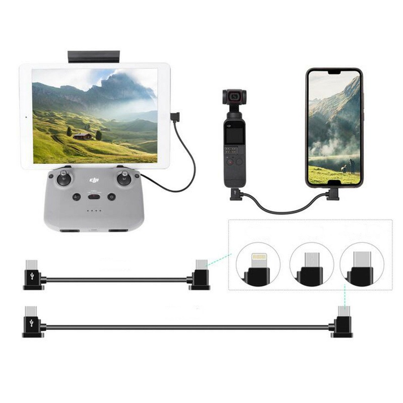 Sunnylife Remote Controller to SmartPhone Tablet Data Adapter Cable 15cm/30cm Connected Wire for DJI AIR 2S / Mini 2 / Mavic Air 2 / Pocket 2